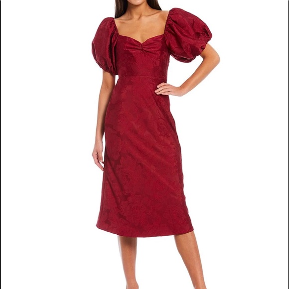 Sachin + Babi Dresses & Skirts - Sachin & Babi
Gabby Floral Jacquard Sweetheart Neck Short Puff Sleeve CutOutBack